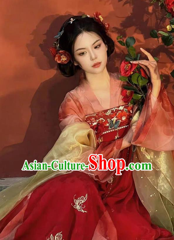 Chinese Ancient Royal Princess Red Dresses Song Dynasty Court Woman Costumes Traditional Hanfu Embroidered Clothing Chinese Ancient Royal Princess Red Dresses Song Dynasty Court Woman Costumes Traditional Hanfu Embroidered Clothing