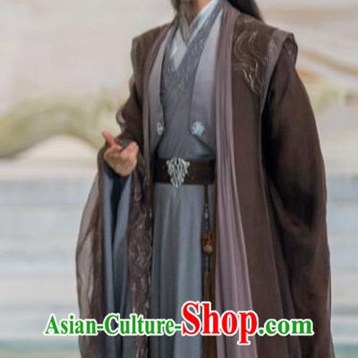 Drama Chong Zi Kung Fu Master Min Yunzhong Clothing China Ancient Elder Lord Costumes