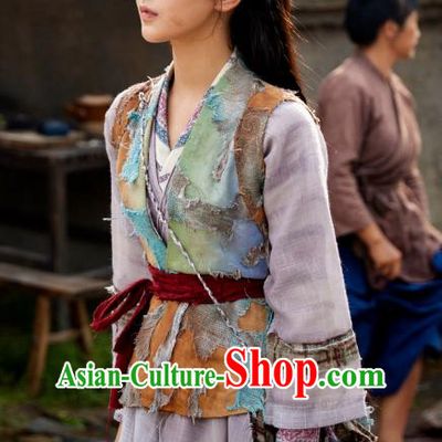 Drama Chong Zi Young Lady Pauper Clothing China Ancient Beggar Costumes