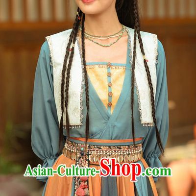 Traditional China Hanfu TV Series Drama Go East Refugee from Yanle Kingdom A Shu Costume Ancient Chinese Tang Dynasty Ethnic Lady Clothing