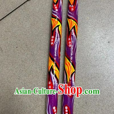 Purple Lion Dance Drumstick Professional Hands Painted Drum Sticks