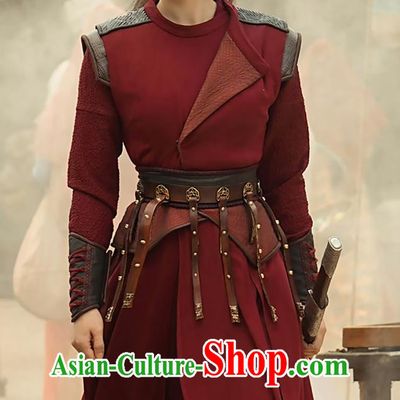 Ancient Chinese Jinwu Guards Clothing Traditional China Swordswoman Red Hanfu Robe TV Series Drama Strange Tales of Tang Dynasty Ying Tao Costume