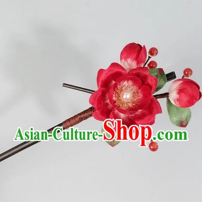 Handmade Intangible Cultural Heritage Silk Flower Hairpin China Cheongsam Hair Accessories Traditional Hanfu Headpiece