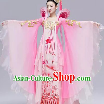China Tang Dynasty Dance Pink Dress Chinese Classical Dance Costume Traditional Hanfu Clothing