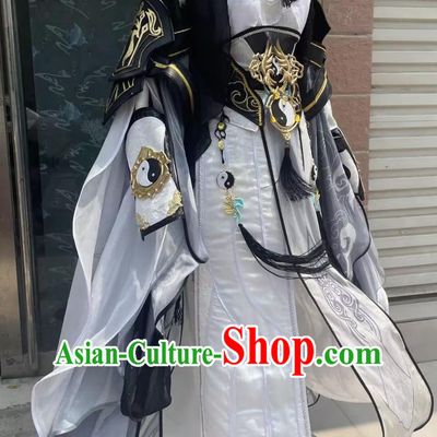 Ancient Chinese Swordswoman Costume China Online Game Sword Heroes Fate Cosplay Chunyang Temple Taoist Nun Dress