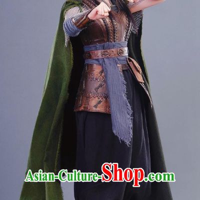 Ancient China Swordswoman Clothing Traditional Chinese Hanfu TV Series Drama Burning Flames Shen Yin Country Heroine A Lan Costume