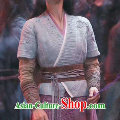 Traditional Chinese Hanfu Dress TV Series Drama Burning Flames Heroine Bai Cai Costume Ancient China Swordswoman Clothing