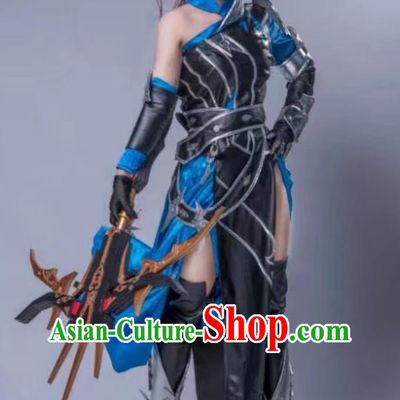 Ancient Chinese Clothing Cosplay Online Game Sword Heroes Fate Tangmen Swordswoman Costume China Wuxia Female Assassin Dress