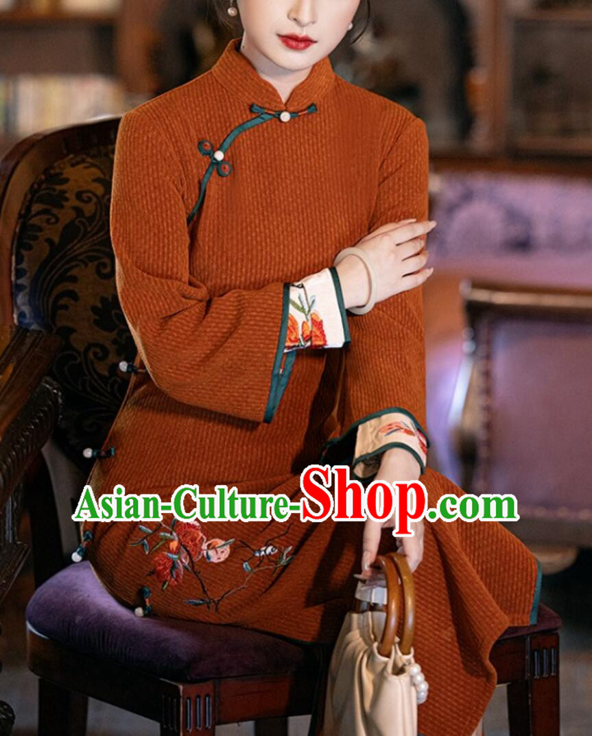 China Classical Cheongsam Traditional Chinese Clothing Embroidered Modern Qipao Dress China Classical Cheongsam Traditional Chinese Clothing Embroidered Modern Qipao Dress