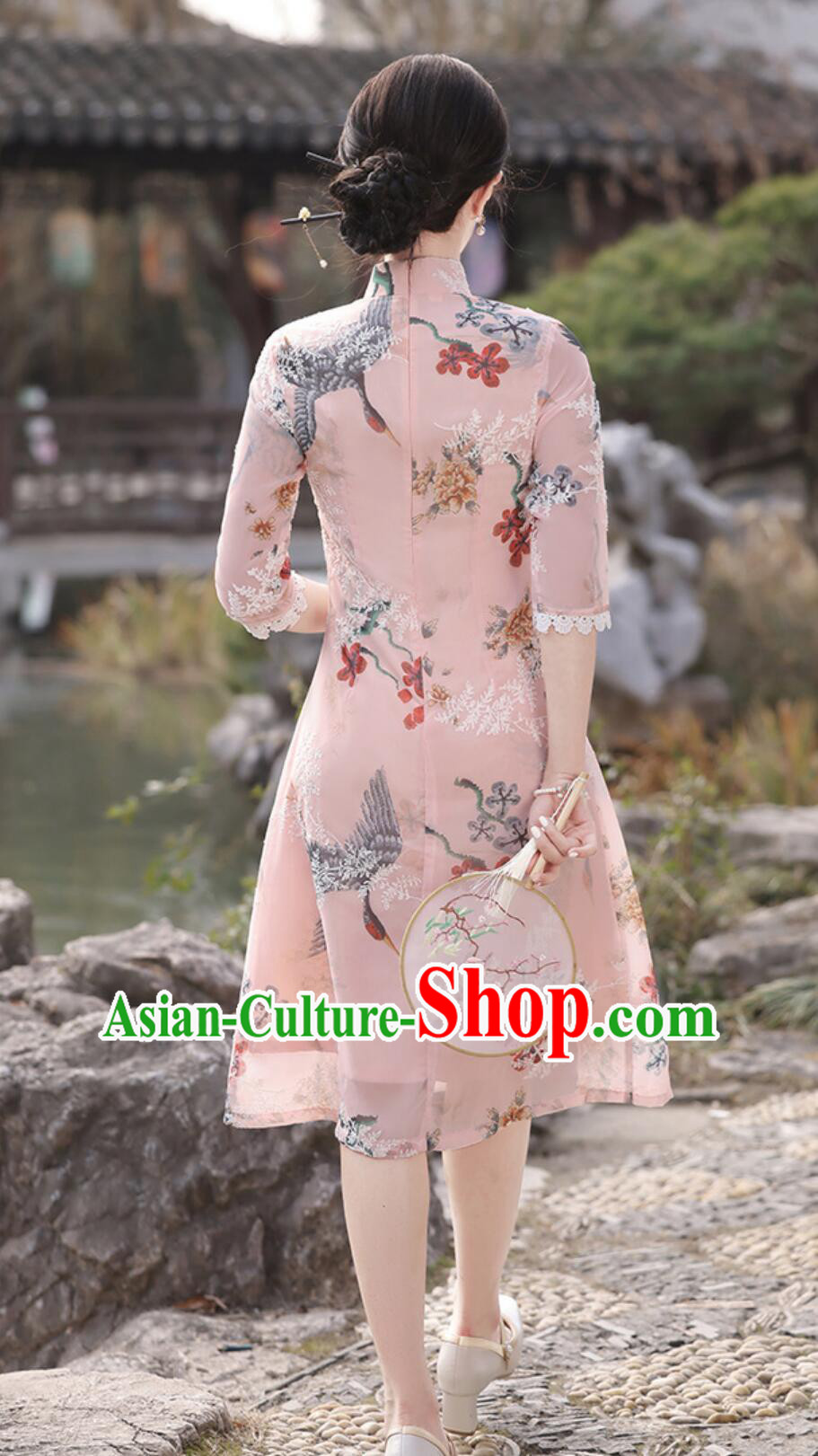 Traditional Chinese Clothing China Aodai Qipao Dress Modern Pink Cheongsam Traditional Chinese Clothing China Aodai Qipao Dress Modern Pink Cheongsam