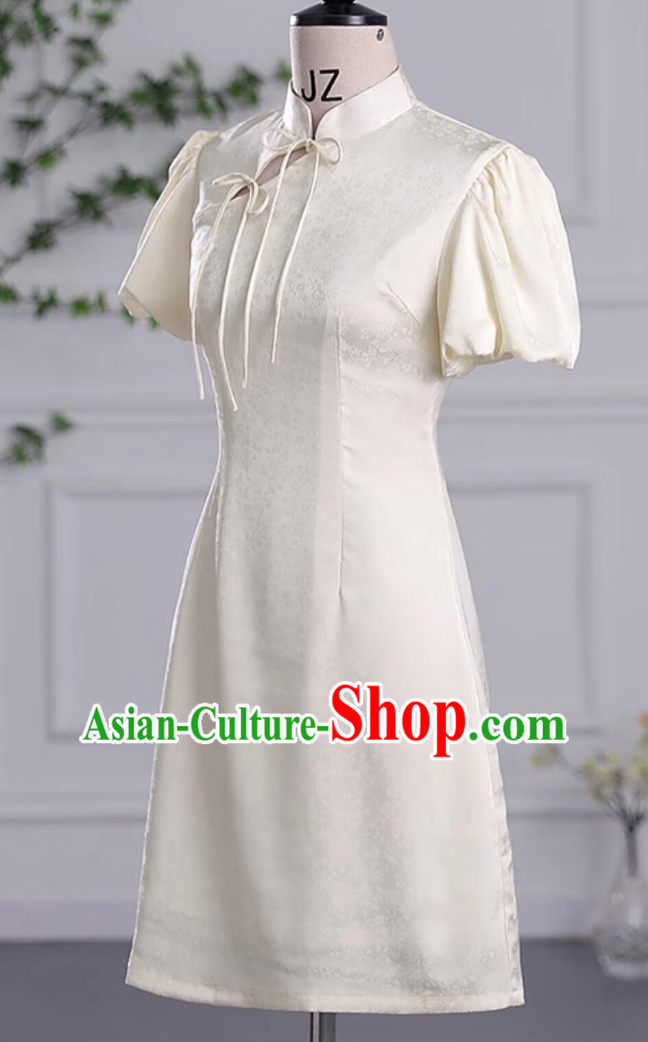 China Short Sleeve Qipao Dress Modern White Cheongsam Traditional Chinese Clothing China Short Sleeve Qipao Dress Modern White Cheongsam Traditional Chinese Clothing