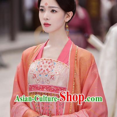 Ancient China Court Lady Clothing Traditional Chinese Tang Dynasty Woman Hanfu Dress TV Series Drama Follow Your Heart Princess Jiang Suo Luo Costume