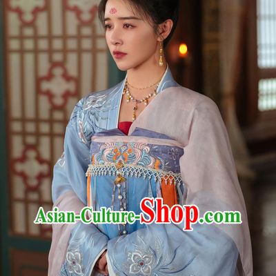 Ancient China Noble Lady Clothing Traditional Chinese Tang Dynasty Woman Hanfu Dress TV Series Drama Go East Yuchi Hua Costume