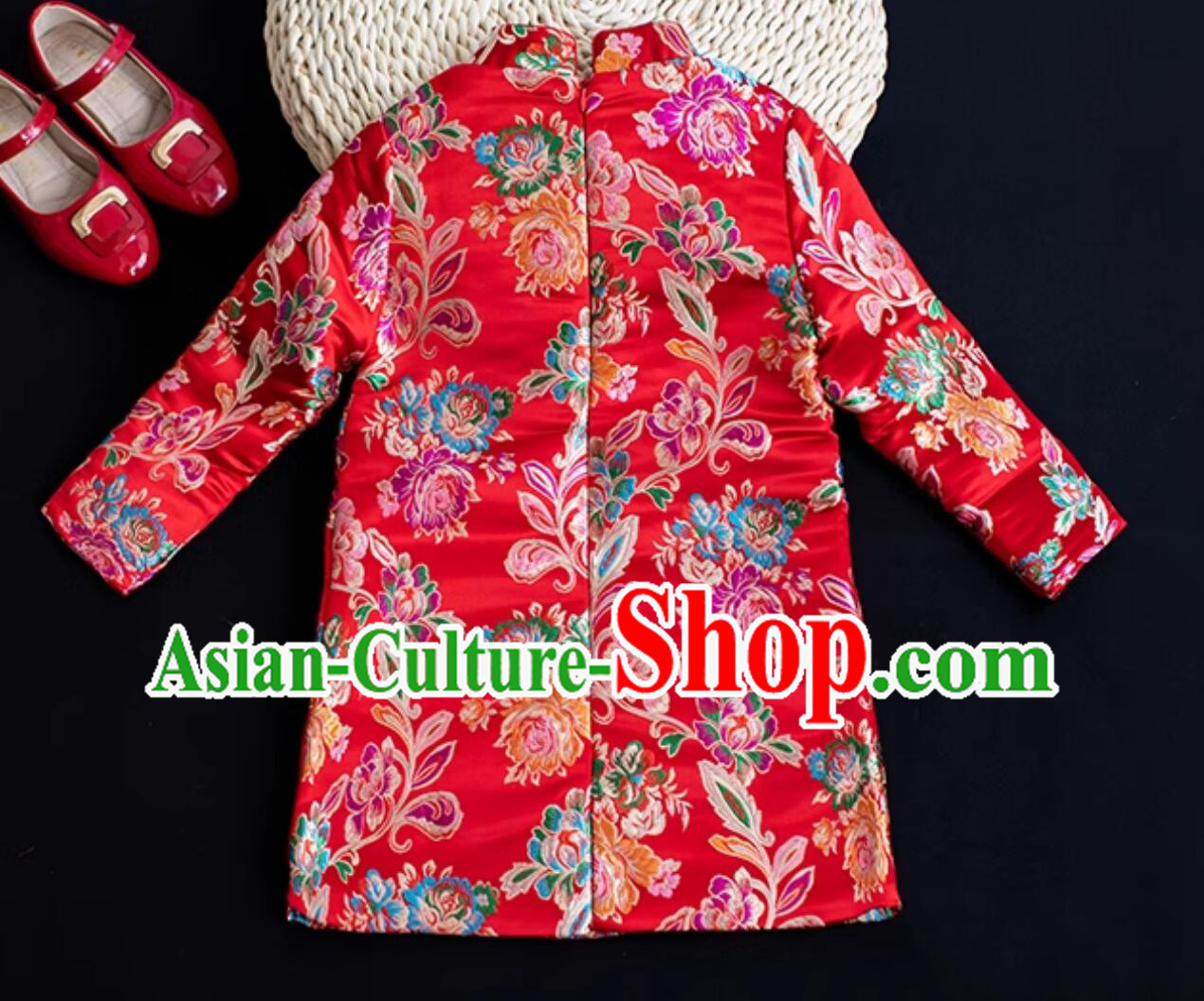 Traditional Chinese Clothing Children Qipao Red Brocade Cheongsam China Classical Dress Traditional Chinese Clothing Children Qipao Red Brocade Cheongsam China Classical Dress