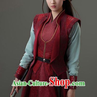 Ancient China Female Swordsman Clothing Traditional Chinese Hanfu Dress TV Series Drama Tiger and Crane General Zhao Xin Tong Costume
