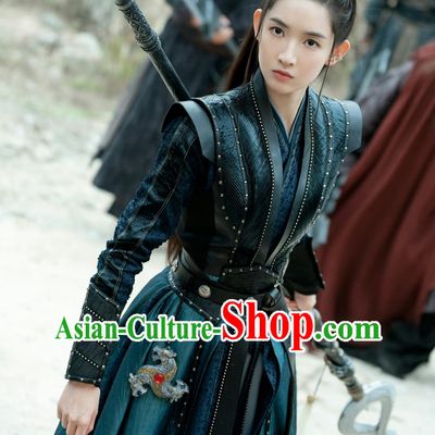 TV Series Drama Tiger and Crane Female General Zhao Xin Tong Costume Ancient China Swordswoman Clothing Traditional Chinese Hanfu Dress