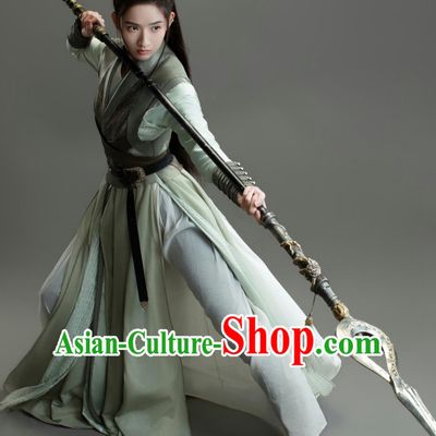 TV Series Tiger and Crane Heroine Zhao Xin Tong Costume Ancient China Swordswoman Clothing Traditional Chinese Wuxia Drama Green Hanfu