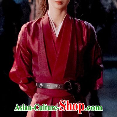 TV Series Qing Yu Nian Heroine Ye Ling Er Costume Ancient China Swordswoman Clothing Traditional Chinese Hanfu Red Dress