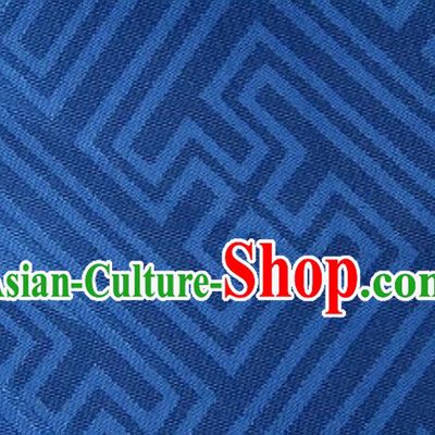 Traditional Chinese Fabric Tibetan Robe Brocade Buddhism Swastika Pattern Blue Cloth