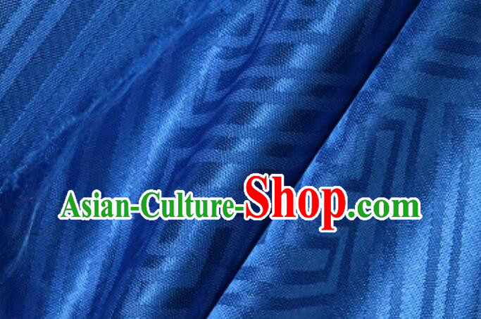 Traditional Chinese Fabric Tibetan Robe Brocade Buddhism Swastika Pattern Blue Cloth Traditional Chinese Fabric Tibetan Robe Brocade Buddhism Swastika Pattern Blue Cloth