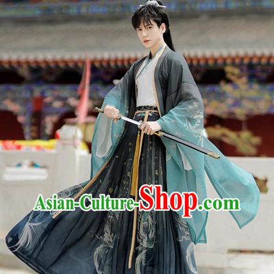 Chinese Jin Dynasty Costume Ancient China Swordsman Clothing Traditional Hanfu Dress