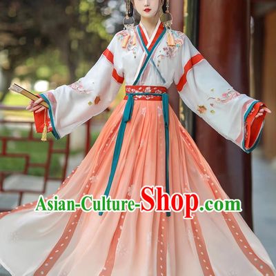 Ancient China Young Lady Costume Chinese Traditional Clothing Jin Dynasty Princess Hanfu Dress