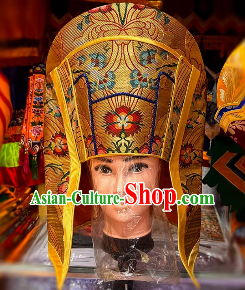 Chinese Tibetan Lama Hat Handmade Vajrayana Master Headwear Gampopa Buddha Headdress Chinese Tibetan Lama Hat Handmade Vajrayana Master Headwear Gampopa Buddha Headdress