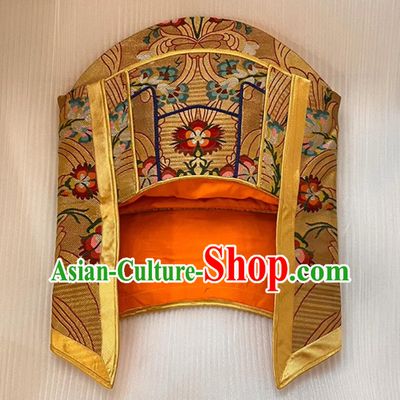 Chinese Tibetan Lama Hat Handmade Vajrayana Master Headwear Gampopa Buddha Headdress