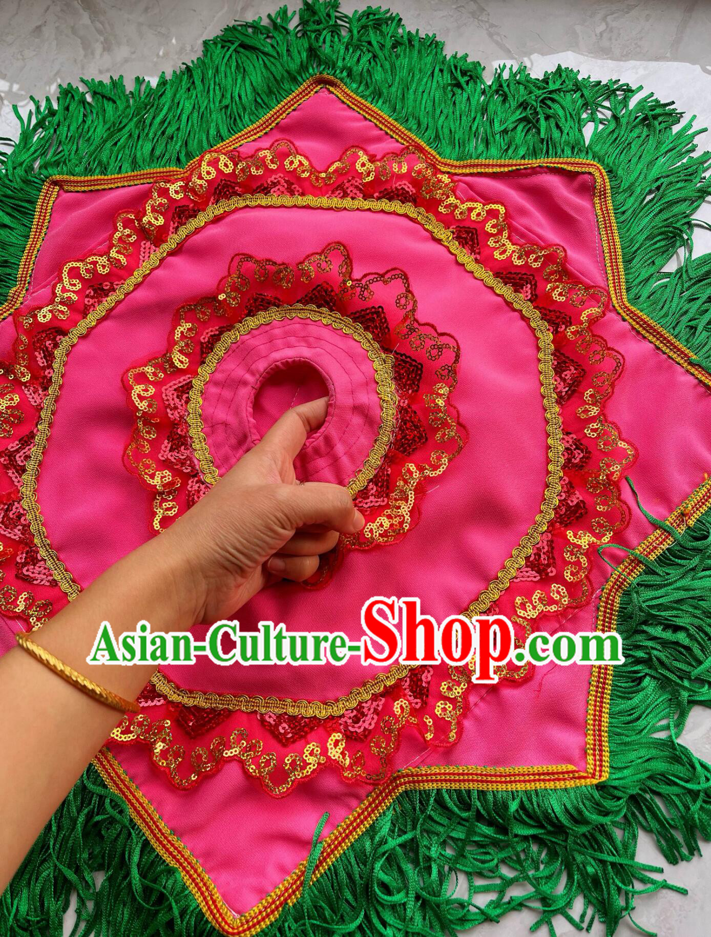 Traditional Chinese Yangko Dance Handkerchief Handmade Pink Peony Dance Handkerchief Traditional Chinese Yangko Dance Handkerchief Handmade Pink Peony Dance Handkerchief
