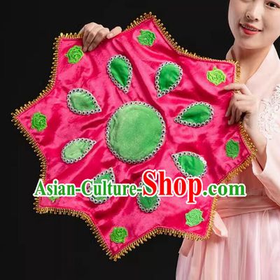 Traditional Chinese Folk Dance Handkerchief Handmade Pink Yangko Dance Handkerchief