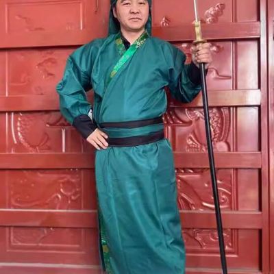 Romance of the Three Kingdoms Guan Gong Outfit Traditional Chinese Hero Clothing Ancient China Warrior Guan Gong Green Costume