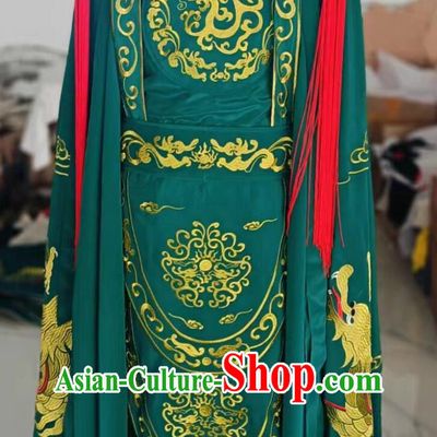 Dark Green Bian Lian Costume Cloak Pants Belt Hat and 10 Masks Complete Set