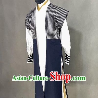 Chinese Song Dynasty Hero Costume Ancient China Warrior Clothing Traditional TV Drama The Demi Gods Semi Devils Qiao Feng Outfit