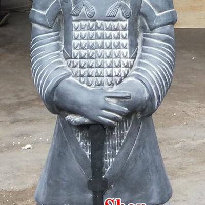 Chinese Xi An Terra Cotta Warrior Figure Qin Dynasty General Clay Statue