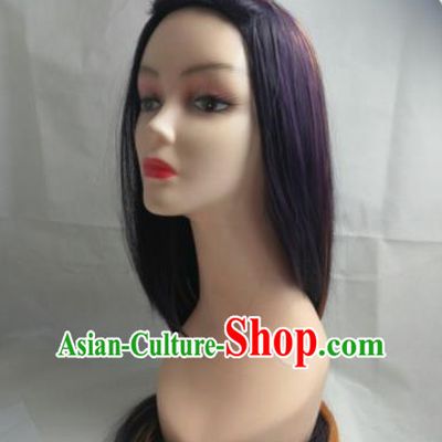 League of Legends Divine Phoenix Walker Seraphine Cos Wig Dark Purple Bleached And Dyed
