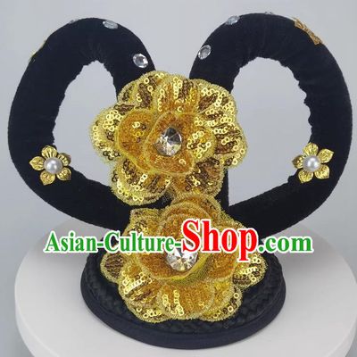 Dunhuang Headdress Classical Dance Hair Ornaments Hanfu Accessories Tang Suit Ancient Style Hair Bag Flying Headdress Ethnic Dance Hairband