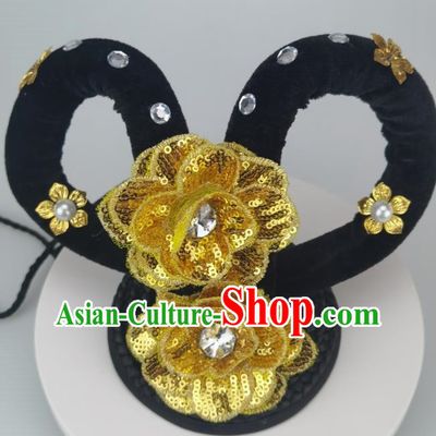 Dunhuang Headdress Classical Dance Hair Ornaments Hanfu Accessories Tang Suit Ancient Style Hair Bag Flying Headdress Ethnic Dance Hairband