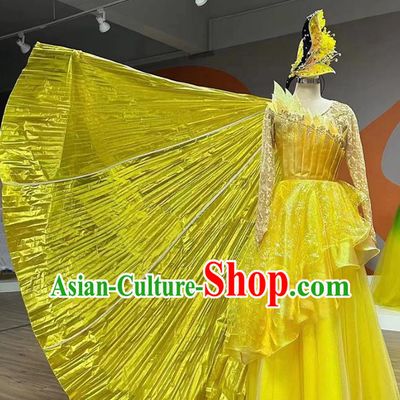 Opening Dance Swing Skirt Dance Costume Party Stage Dress Yellow