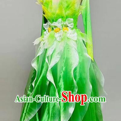 Opening Dance Big Swing Skirt Dance Costume High End Dress Green Costume Large Stage Party Modern Dance
