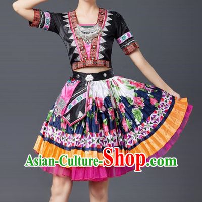 Miao Dance Costumes Minority Style Costumes Tujia And Yi Adult Stage Performance Costumes