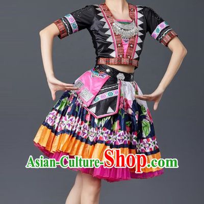 Miao Dance Costumes Minority Style Costumes Tujia And Yi Adult Stage Performance Costumes