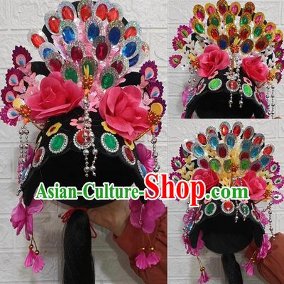 Chinese Yangko Big Headdress Ethnic Square Dance Headdress Drama Opera Film And Television Huadan Dance Headdress Flower Headdress