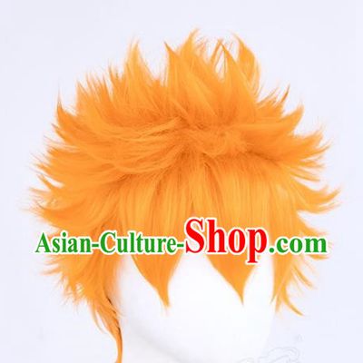 Hinata Shoyang Cos Wig Volleyball Boy Orange Sky High Reversed Karasuno High School Fake Hair