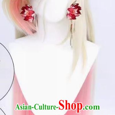Codename Yuan Zhang He Cos Wig White Glaze Secret Agent Cream Yellow Layered Orange Powder 90cm