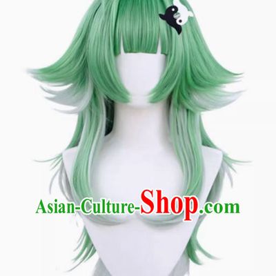 Huohuo Cos Wig Layered Reversed Gradient Color Simulates Scalp Collapse