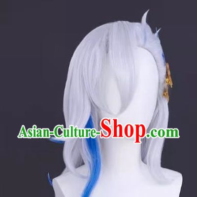 Original Fontaine God Cos Navilet Cosplay Wig With Highlighted Reversed Long Fake Hair
