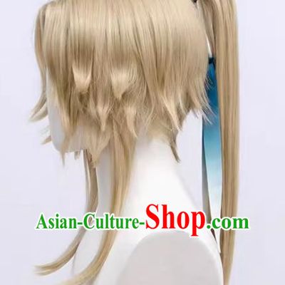 Collapse Star Railway Yanqing Cos Wig With Reversed Face and Pony Tail