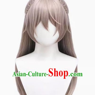 Code Name Yuan Ji Cos Wig Gray Pink Half Package Ball Head