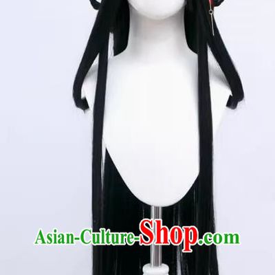 Azur Lane Yixian Cos Wig Hair Accessories Cream Hair Gel Transformation Black Long Straight Ancient Style