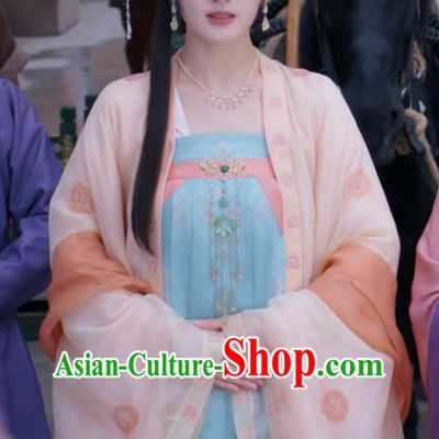 Chinese Romantic TV Series Royal Rumours Noble Lady Dresses Ancient Tang Dynasty Young Female Costumes